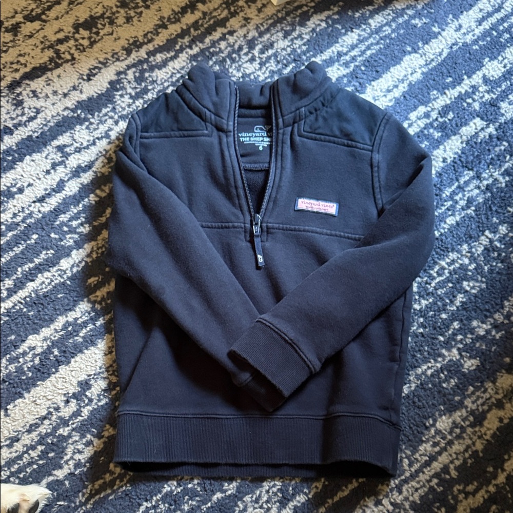 Vineyard Vines Kids Black Quarter-Zip Hoodie